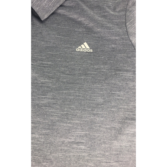 Adidas Men's Polo Golf Shirt XL Short Sleeve Gray and White Blended + Trim 88387 - Picture 7 of 11